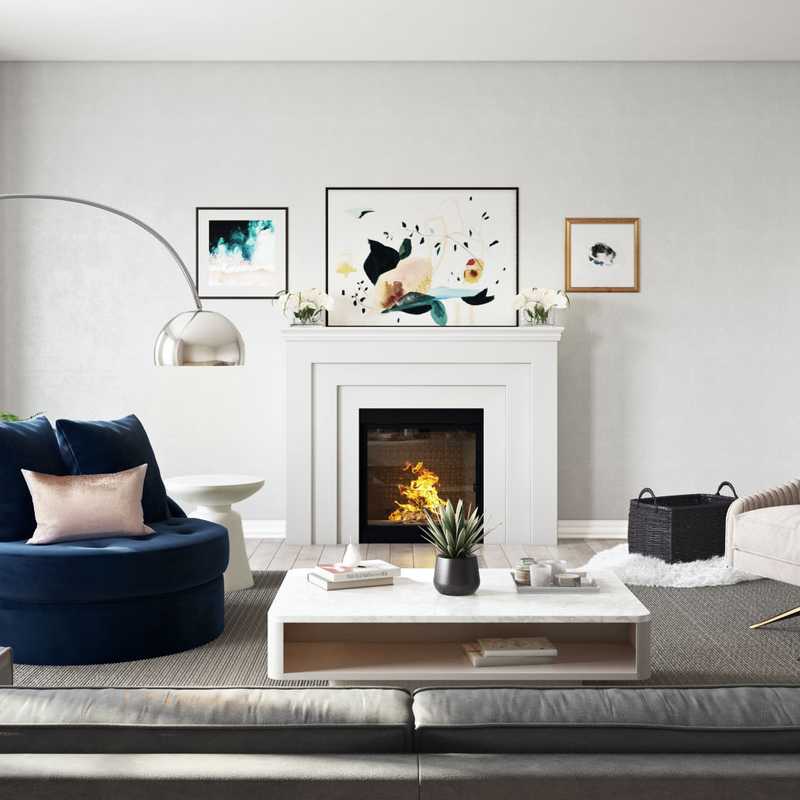 Modern, Bohemian, Glam Living Room Design by Havenly Interior Designer Gabriela