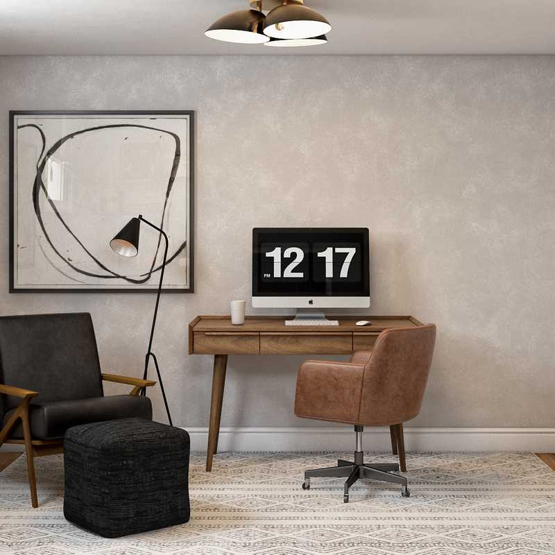 Bohemian, Midcentury Modern, Minimal, Scandinavian Office Design by Havenly Interior Designer Brit