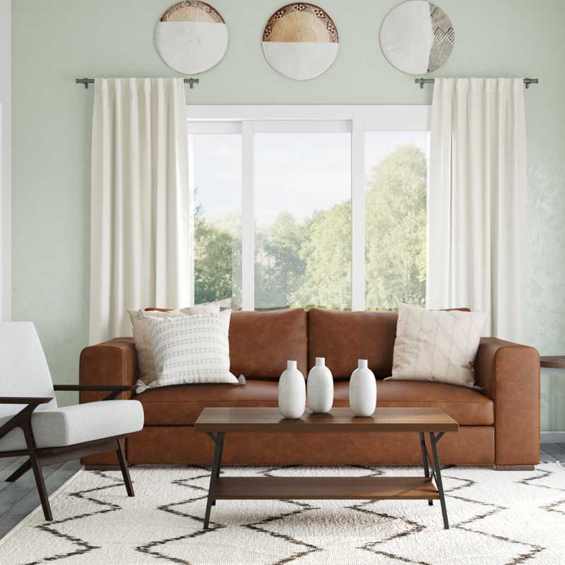 Rustic, Midcentury Modern Living Room Design by Havenly Interior Designer Andrea