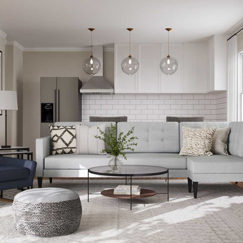 Modern, Midcentury Modern Living Room Design by Havenly Interior Designer Isaac