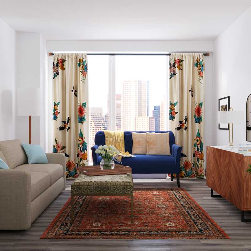 Midcentury Modern Living Room Design by Havenly Interior Designer Britney