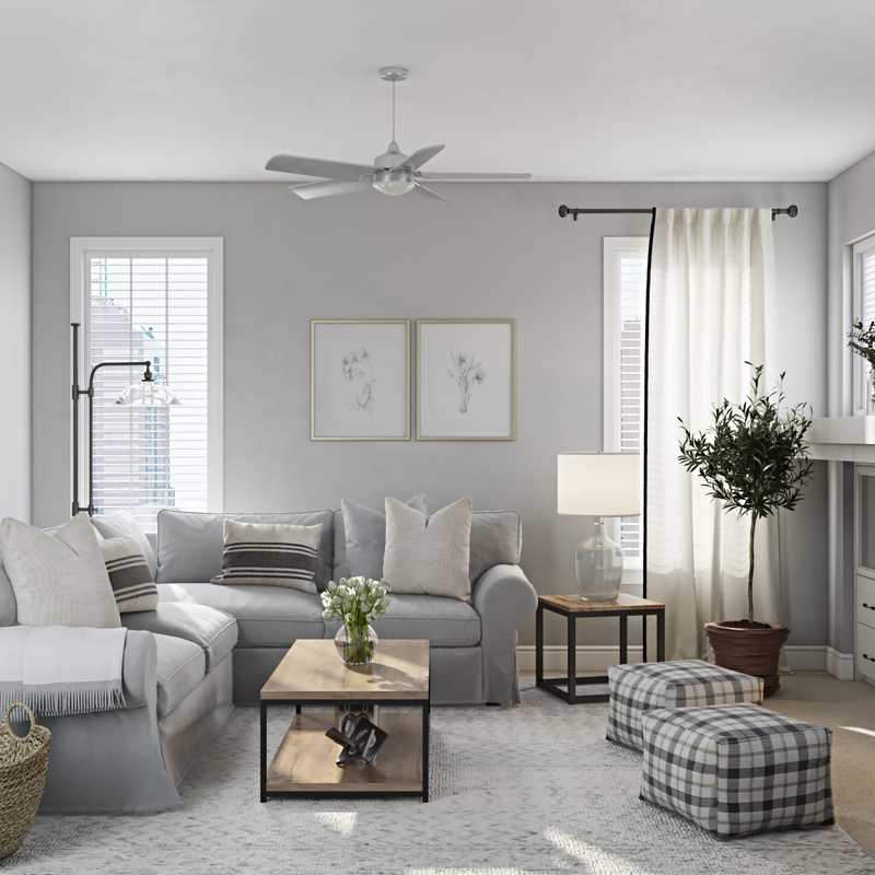Classic, Farmhouse, Transitional Living Room Design by Havenly Interior Designer Luisa