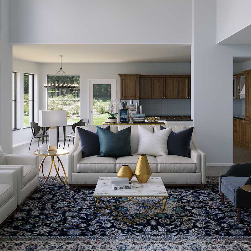 Contemporary, Glam Living Room Design by Havenly Interior Designer Christine