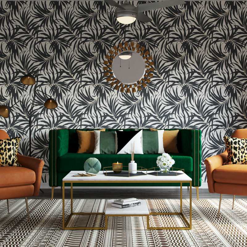 Bohemian, Glam Living Room Design by Havenly Interior Designer Hagar