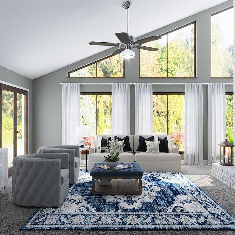 Modern, Eclectic Living Room Design by Havenly Interior Designer Tracie