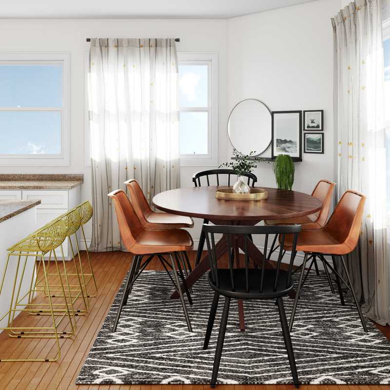 Bohemian, Midcentury Modern Dining Room Design by Havenly Interior Designer Daniela