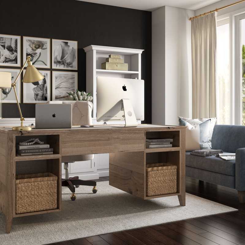 Contemporary, Classic Office Design by Havenly Interior Designer Kelsey