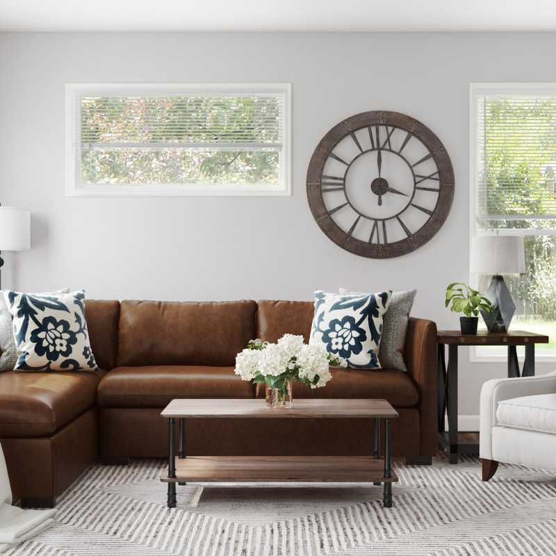 Rustic Living Room Design by Havenly Interior Designer Austin