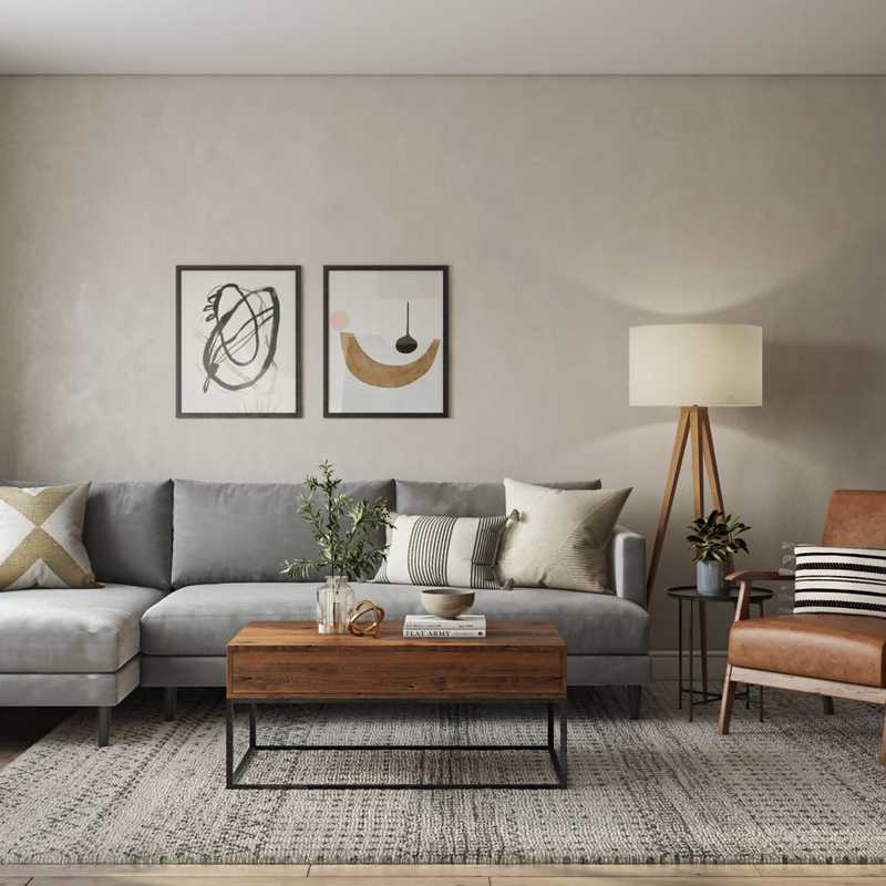 Modern, Bohemian, Midcentury Modern Living Room Design by Havenly Interior Designer Laura