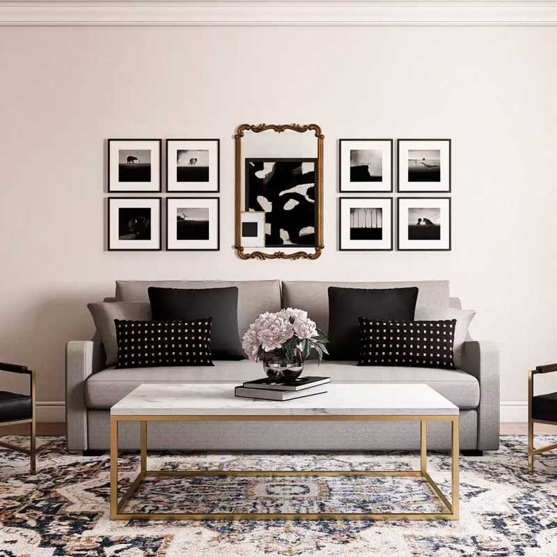 Glam Living Room Design by Havenly Interior Designer Mariel