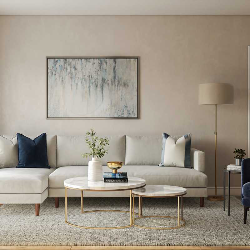 Modern, Glam, Scandinavian Living Room Design by Havenly Interior Designer Laura