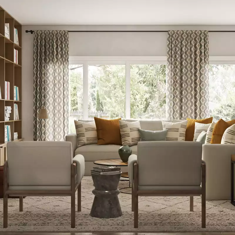 Contemporary, Modern, Bohemian, Transitional, Scandinavian Living Room Design by Havenly Interior Designer Lisa