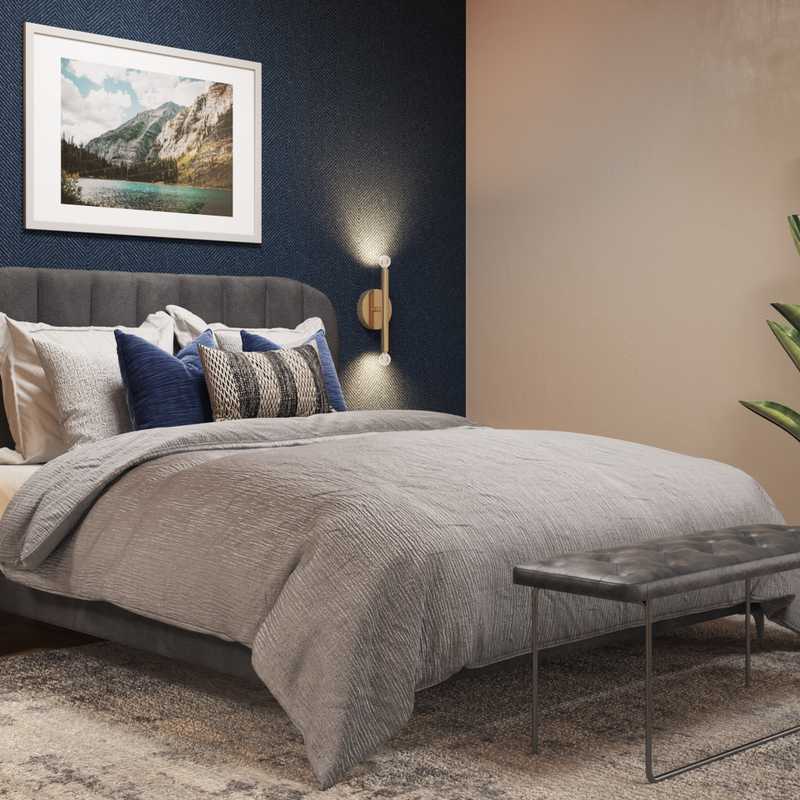 Industrial Bedroom Design by Havenly Interior Designer Karen