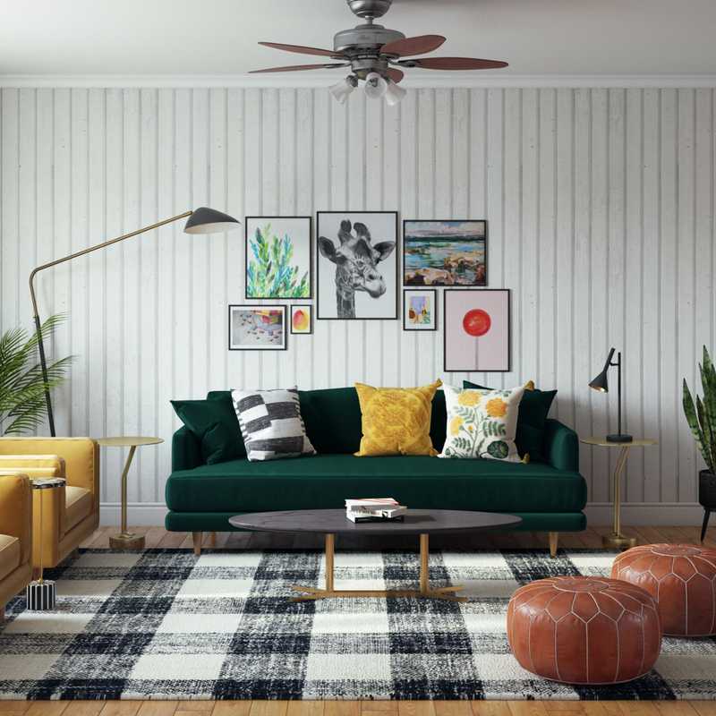 Eclectic, Bohemian, Midcentury Modern Living Room Design by Havenly Interior Designer Catrina