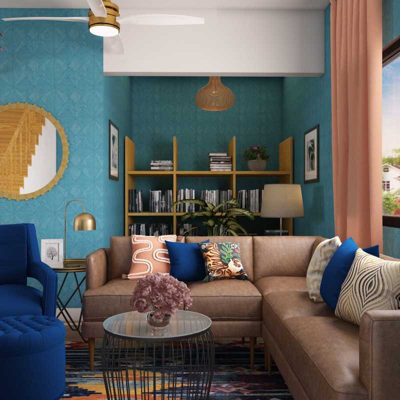 Eclectic, Bohemian, Midcentury Modern Living Room Design by Havenly Interior Designer Catrina