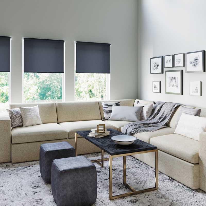Modern, Midcentury Modern Living Room Design by Havenly Interior Designer Jennifer