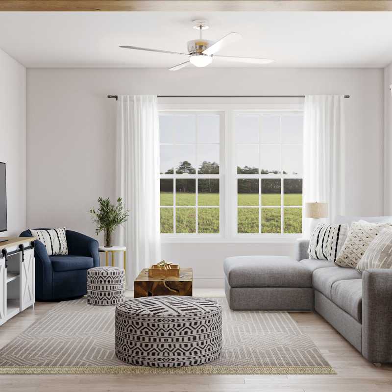 Modern, Bohemian, Farmhouse Living Room Design by Havenly Interior Designer Bibi