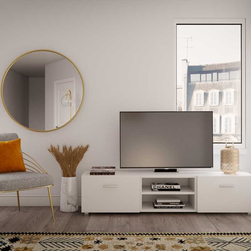 Bohemian, Midcentury Modern Living Room Design by Havenly Interior Designer Kaylee