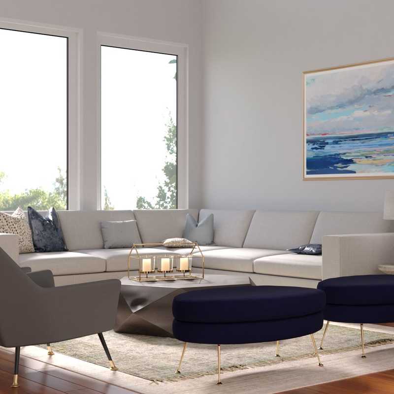 Modern, Classic, Glam Living Room Design by Havenly Interior Designer Carla