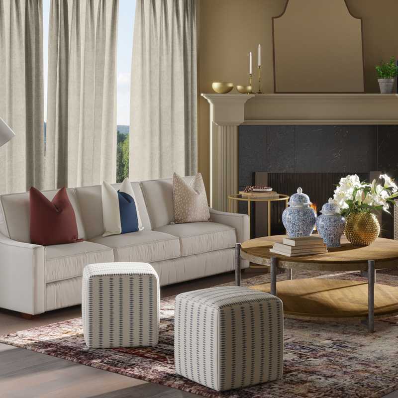 Eclectic, Traditional Living Room Design by Havenly Interior Designer Laura