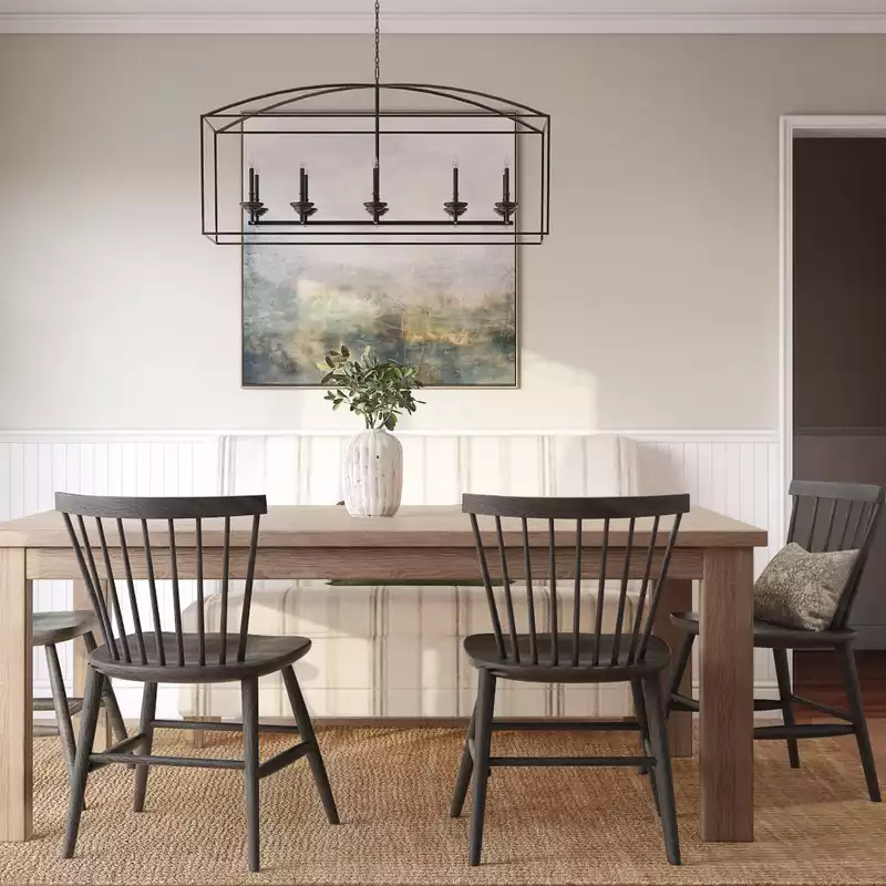 Classic, Farmhouse, Transitional Dining Room Design by Havenly Interior Designer Kaity