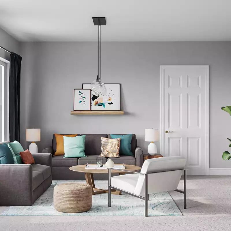 Bohemian, Scandinavian Living Room Design by Havenly Interior Designer Bibi