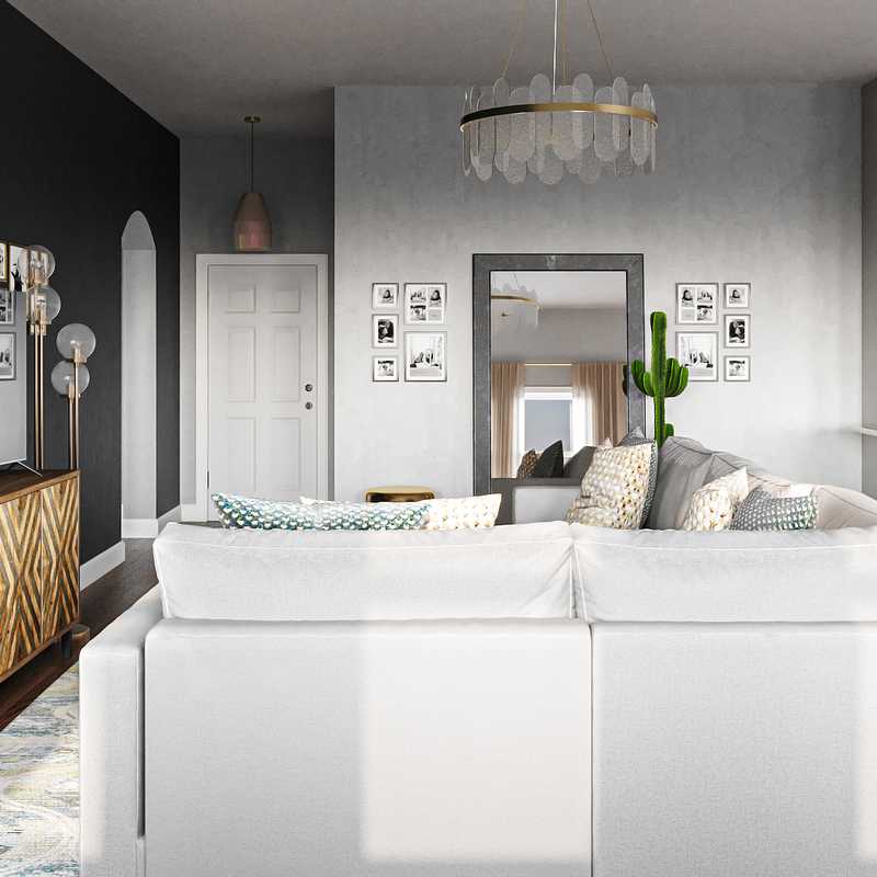 Contemporary, Modern, Coastal, Glam Living Room Design by Havenly Interior Designer Angelica