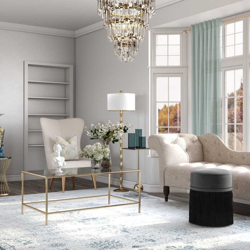 Modern, Glam Living Room Design by Havenly Interior Designer Athena