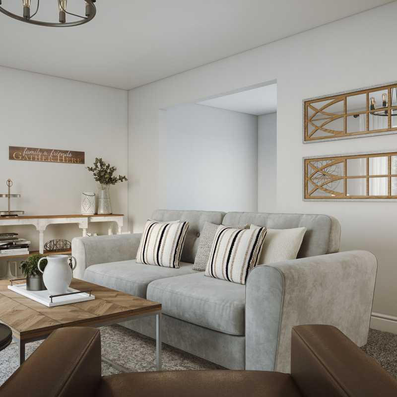 Farmhouse, Rustic Living Room Design by Havenly Interior Designer Erin