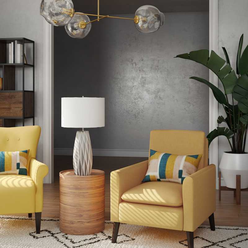 Eclectic, Midcentury Modern Living Room Design by Havenly Interior Designer Aubrey