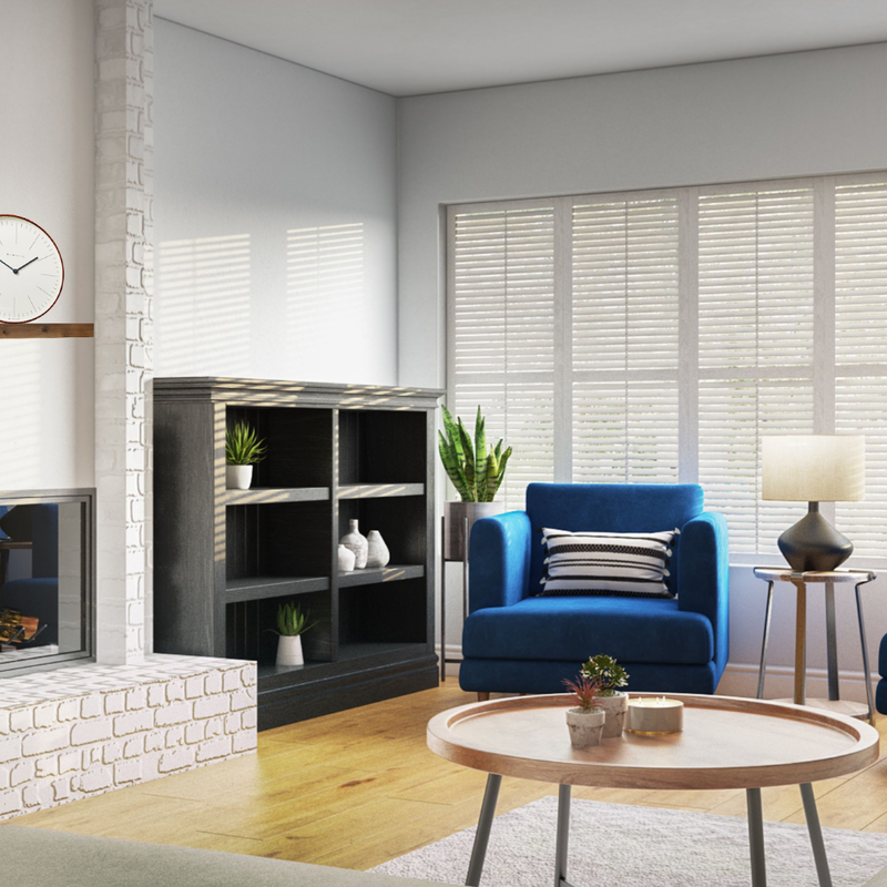Bohemian, Industrial, Midcentury Modern Living Room Design by Havenly Interior Designer Jackie