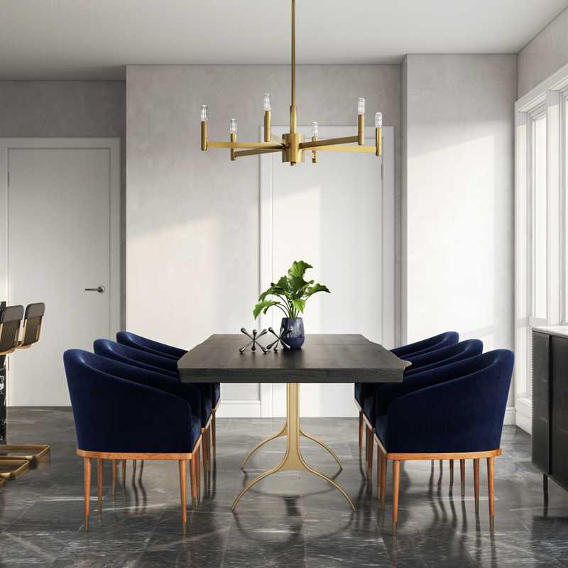 Contemporary, Modern, Bohemian, Glam Dining Room Design by Havenly Interior Designer Melissa