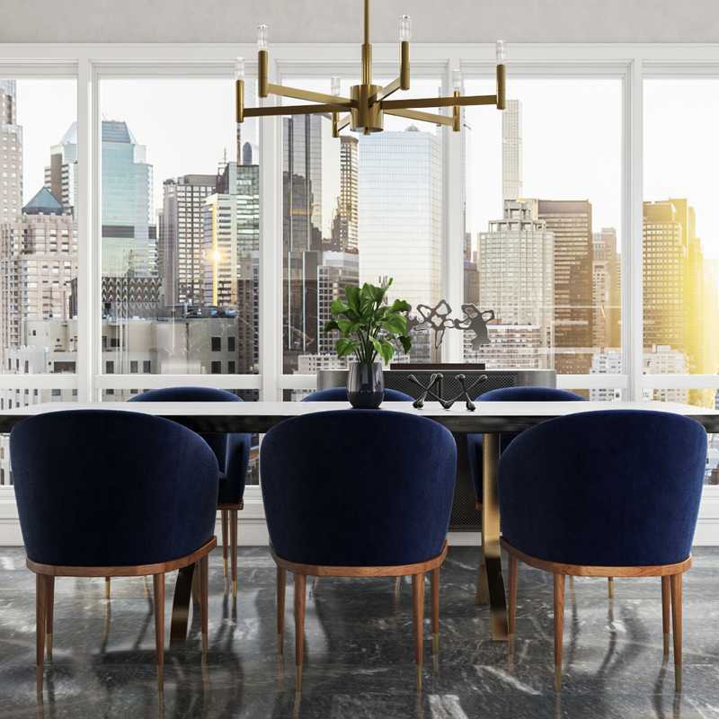 Contemporary, Modern, Bohemian, Glam Dining Room Design by Havenly Interior Designer Melissa