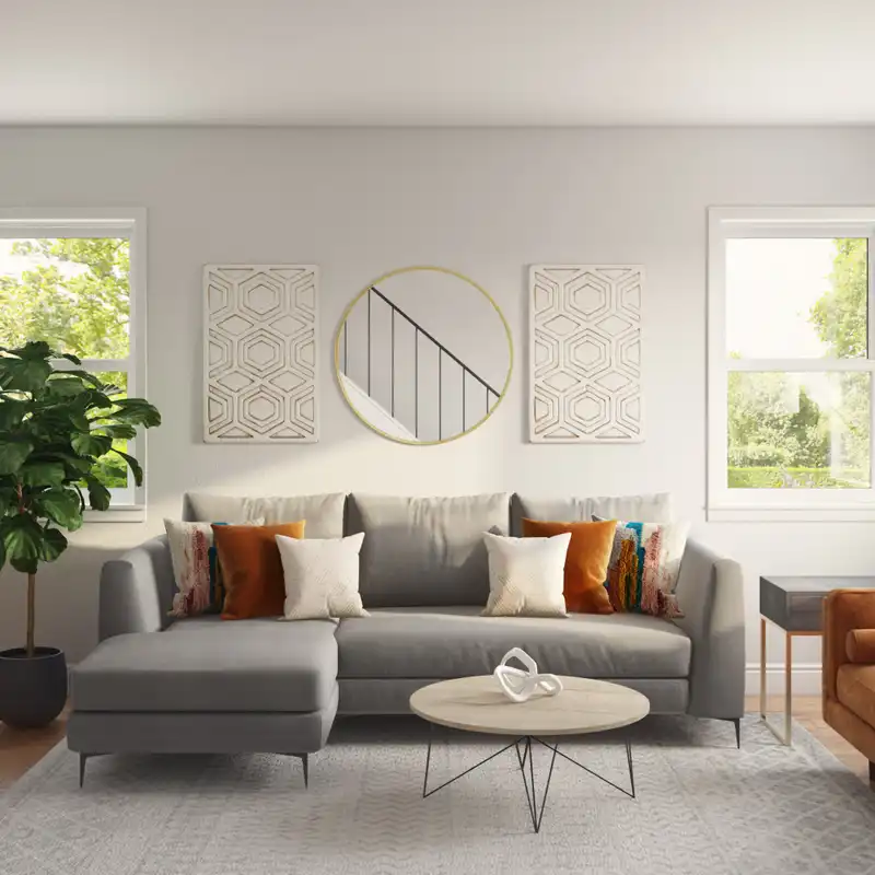 Bohemian Living Room Design by Havenly Interior Designer Kylie
