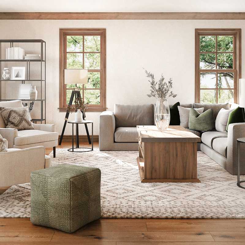 Farmhouse, Rustic Living Room Design by Havenly Interior Designer Mariel