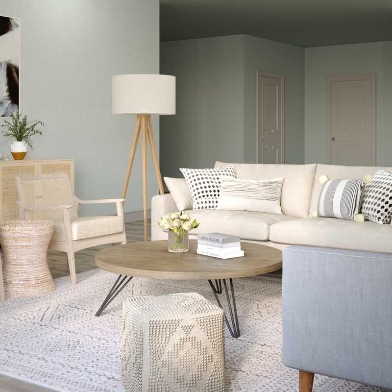 Contemporary, Coastal Living Room Design by Havenly Interior Designer Pouneh