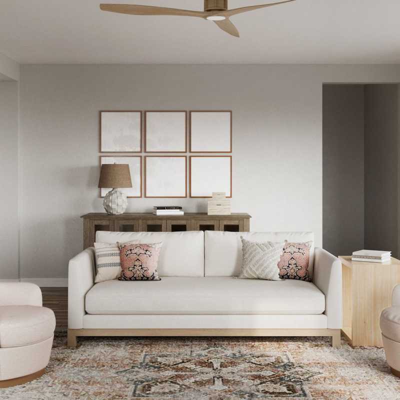 Contemporary, Bohemian, Coastal, Transitional, Scandinavian Living Room Design by Havenly Interior Designer Lisa