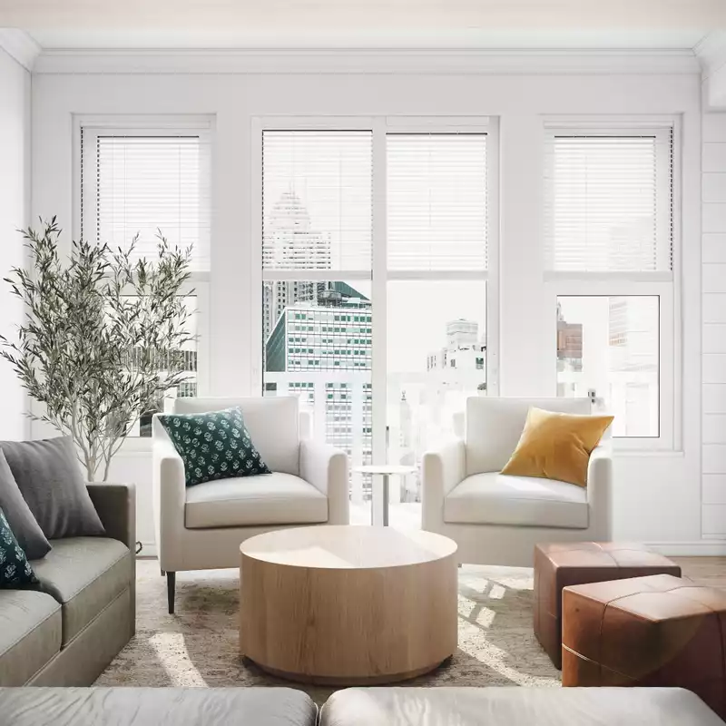 Transitional, Scandinavian Living Room Design by Havenly Interior Designer Laura