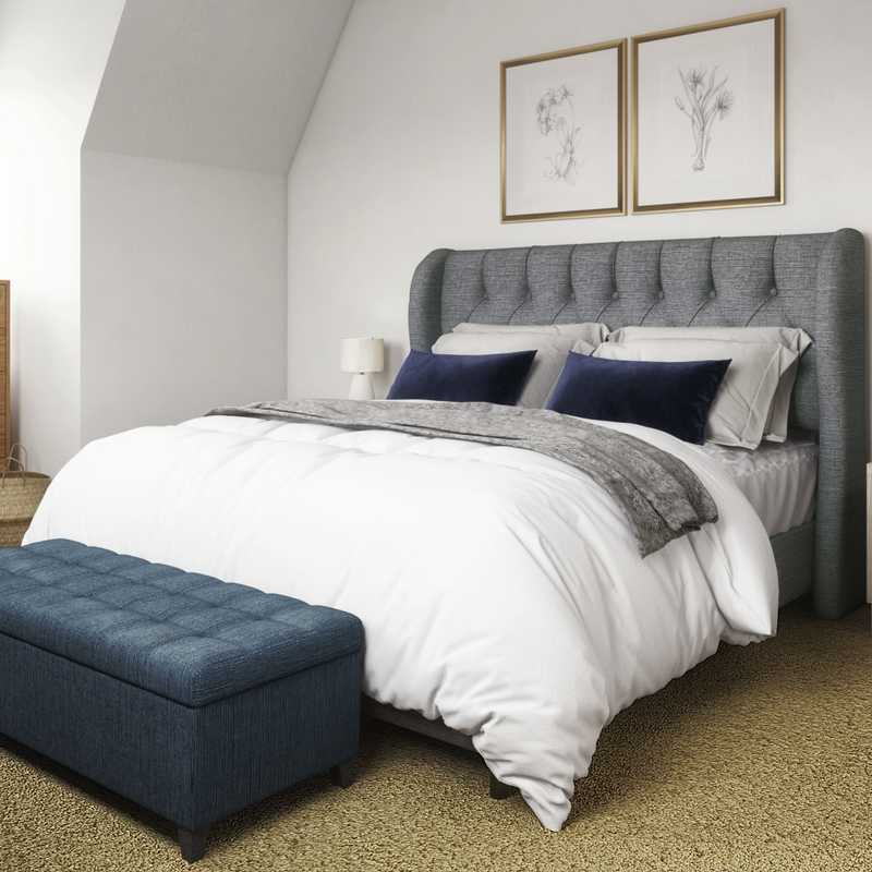 Contemporary, Bohemian, Farmhouse Bedroom Design by Havenly Interior Designer Sarah