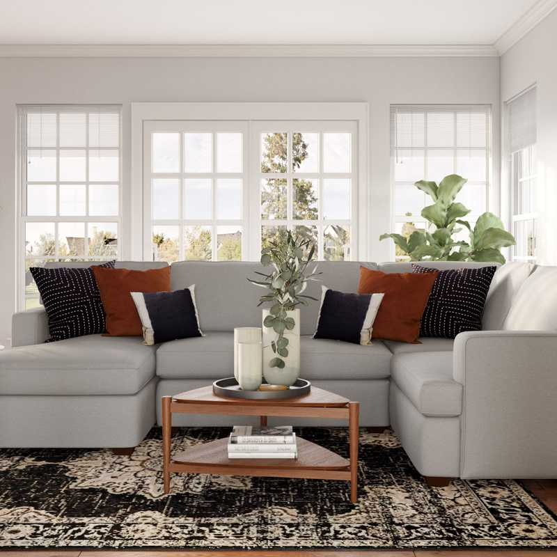Contemporary, Modern, Midcentury Modern Living Room Design by Havenly Interior Designer Ana