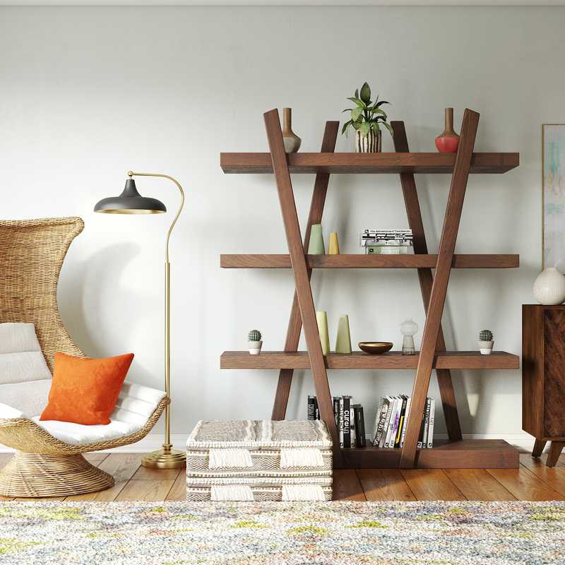 Eclectic, Bohemian, Transitional, Global Living Room Design by Havenly Interior Designer Samantha