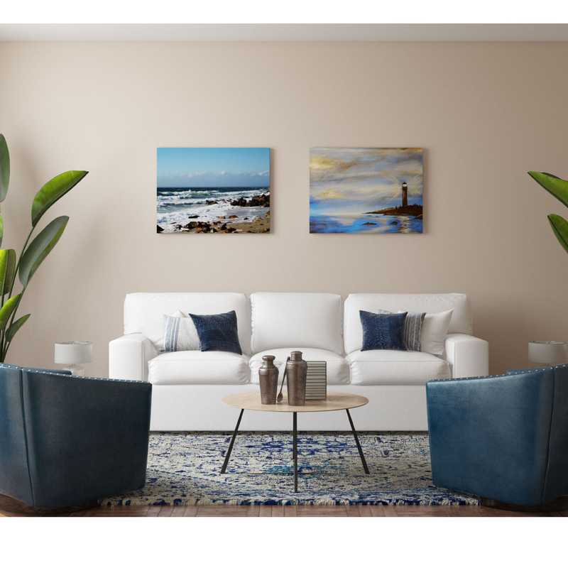 Classic, Coastal Living Room Design by Havenly Interior Designer Alycia