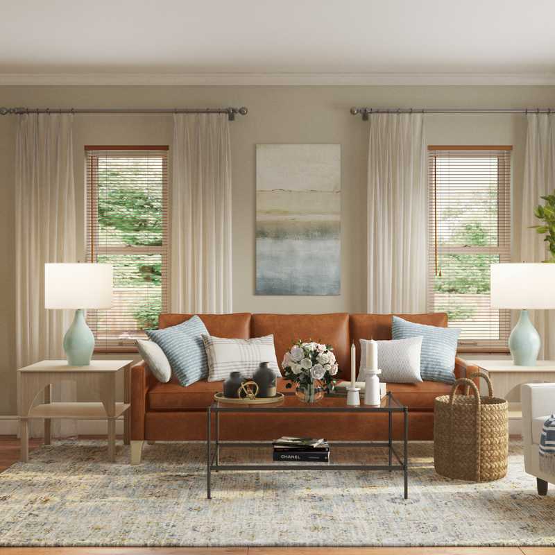 Coastal, Rustic Living Room Design by Havenly Interior Designer Jemma