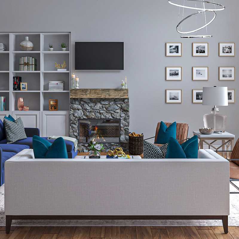 Classic, Transitional Living Room Design by Havenly Interior Designer Sara
