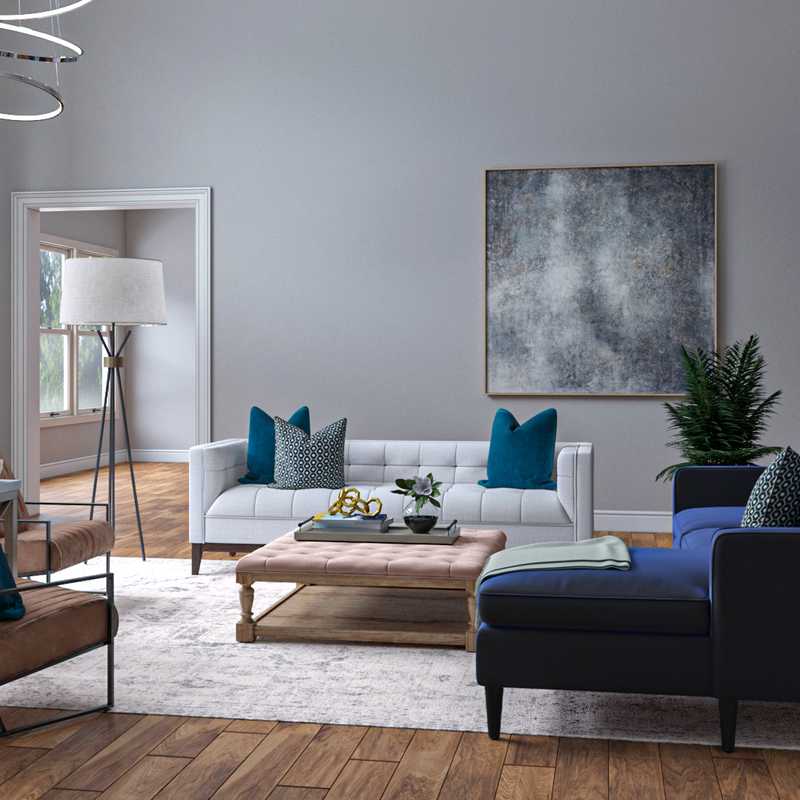 Classic, Transitional Living Room Design by Havenly Interior Designer Sara