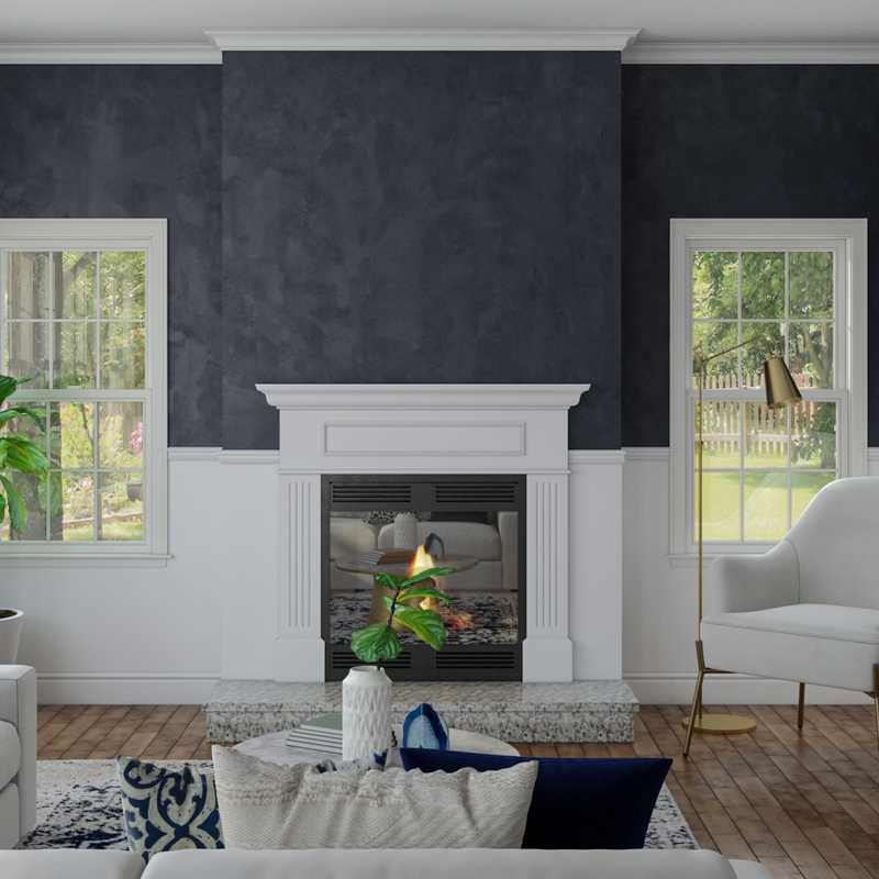 Glam, Farmhouse Living Room Design by Havenly Interior Designer Carly