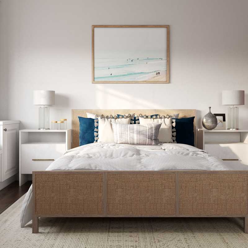 Bohemian, Coastal Bedroom Design by Havenly Interior Designer Athina