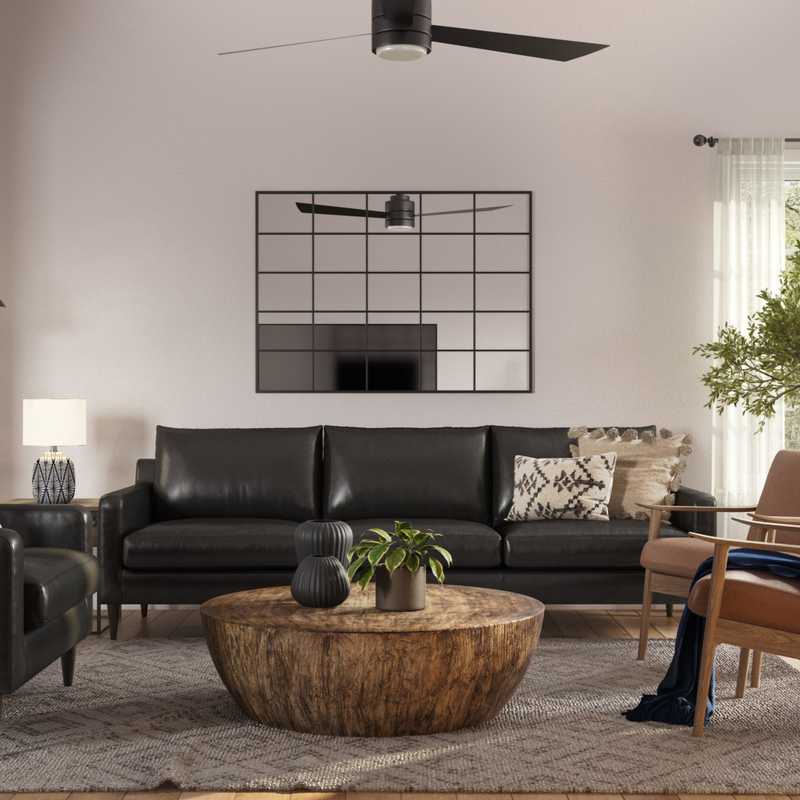 Modern, Bohemian, Farmhouse Living Room Design by Havenly Interior Designer Ashley