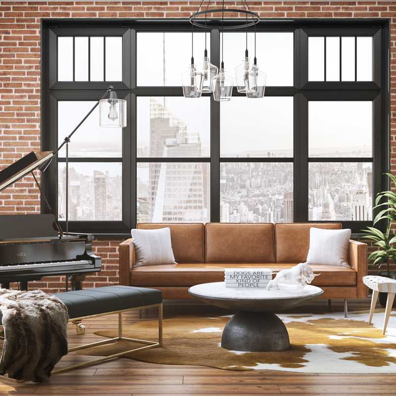 Industrial Living Room Design by Havenly Interior Designer Monica