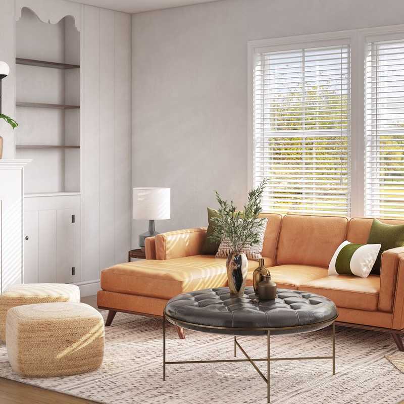 Bohemian, Midcentury Modern Living Room Design by Havenly Interior Designer Carla